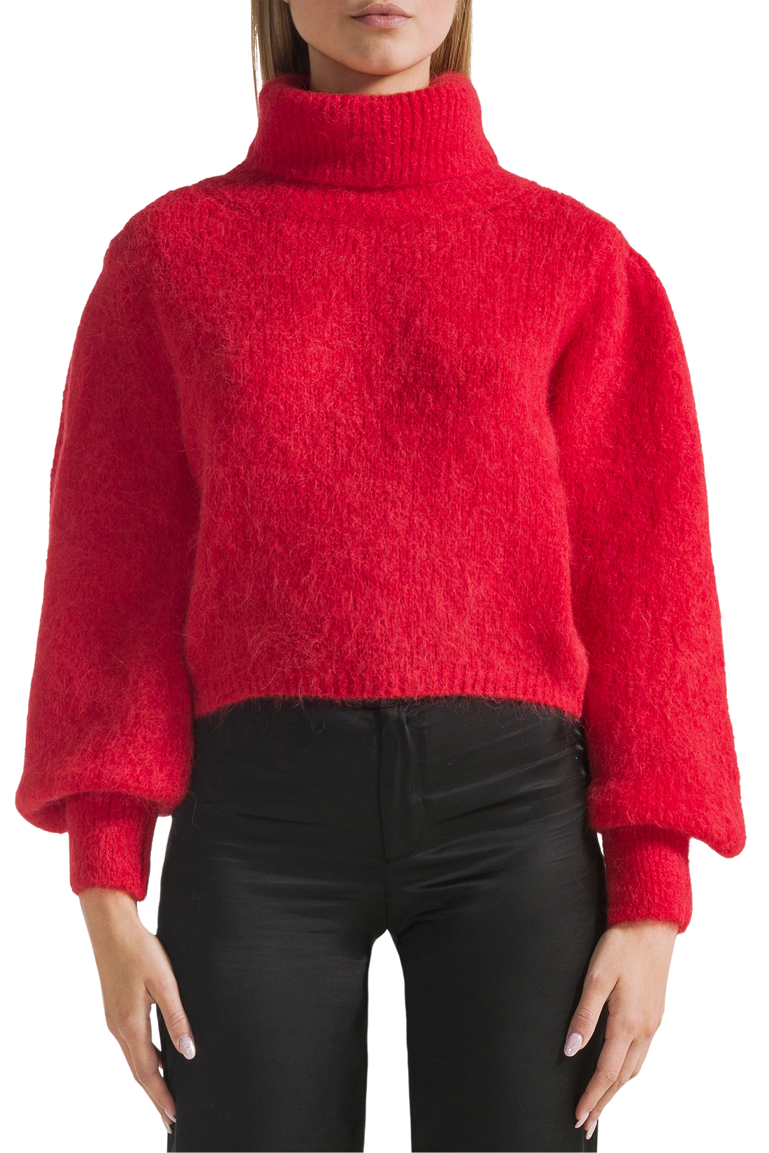 PIRO ROLLNECK ALPACA SWEATER - LIPSTICK RED