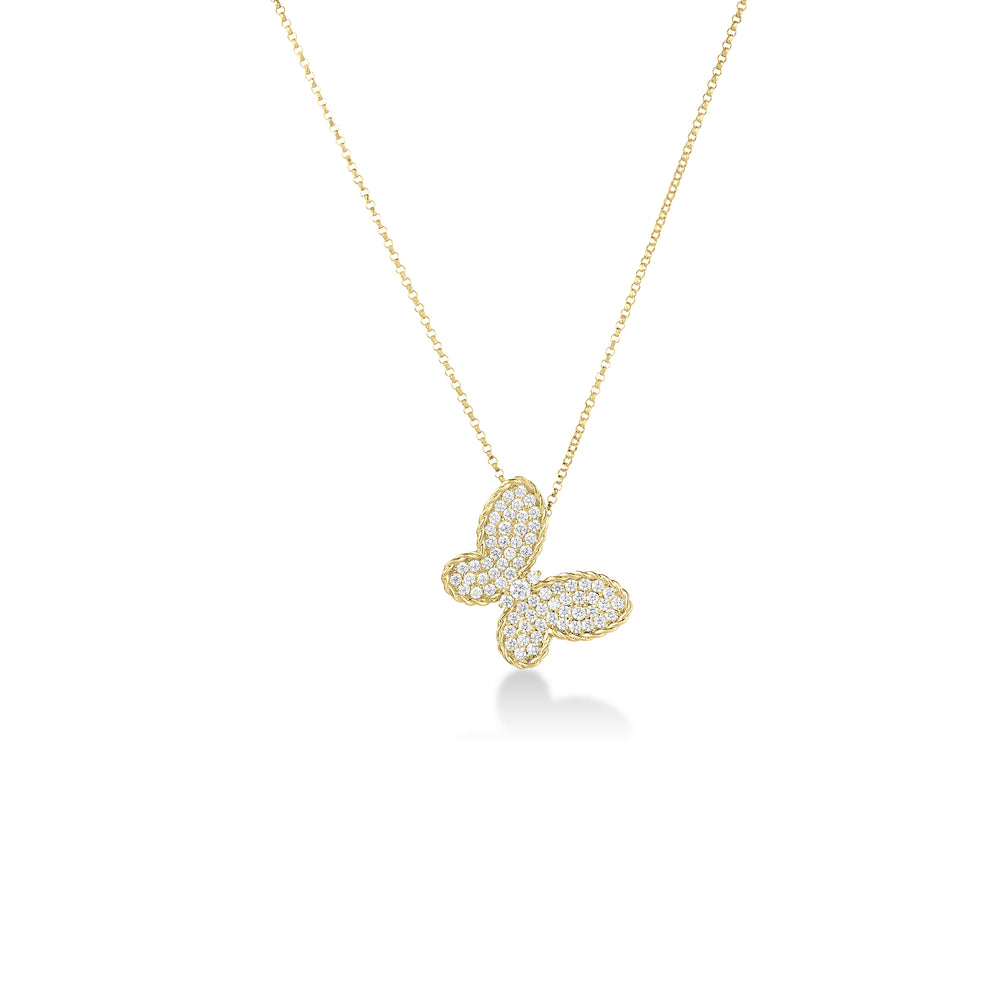 18K YG DIAMOND BUTTERFLY NECKLACE