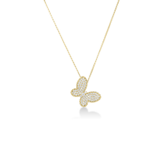 18K YG DIAMOND BUTTERFLY NECKLACE