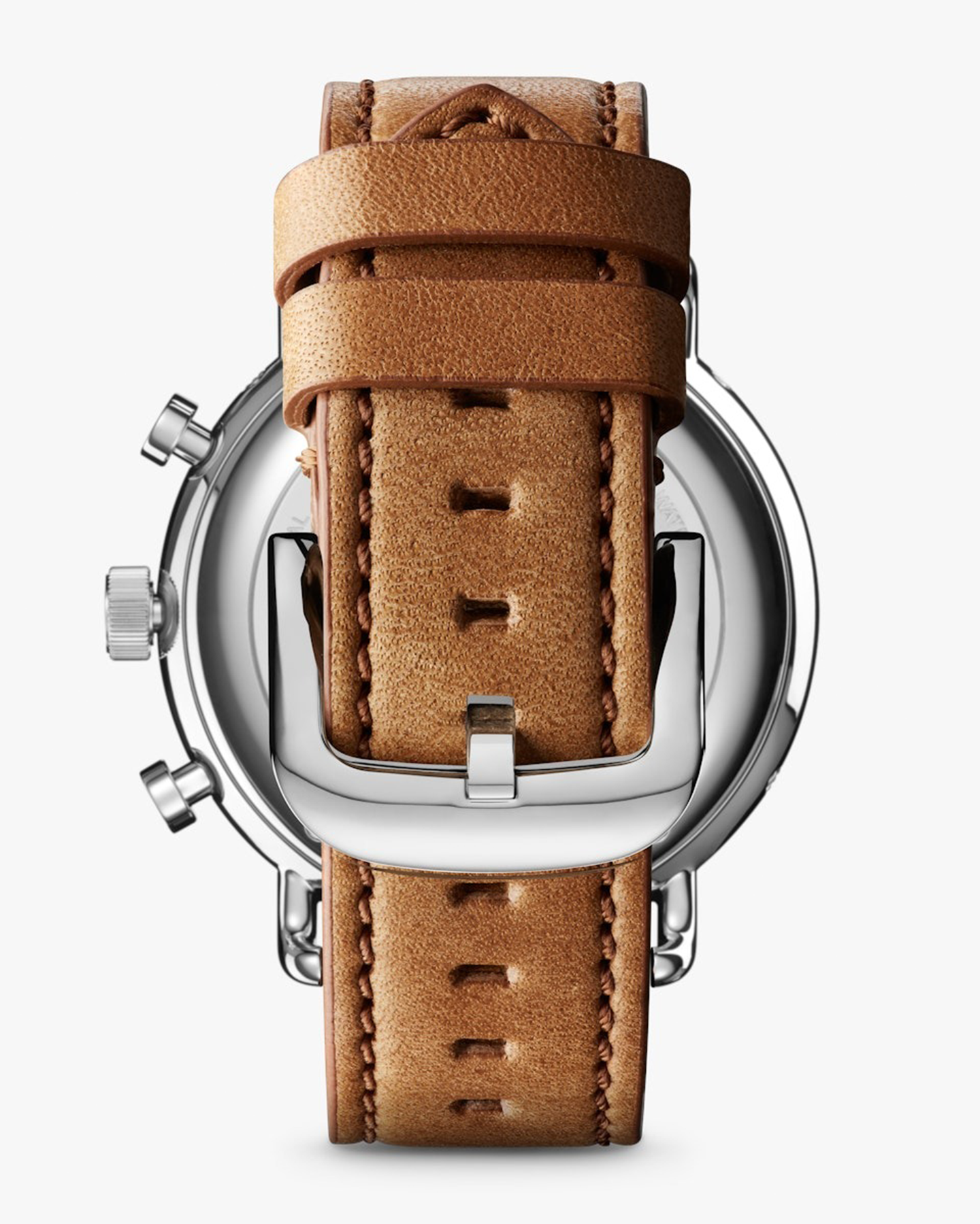 CANFIELD 45MM SPORT WATCH WITH BLACK FACE AND BOURBON LEATHER STRAP