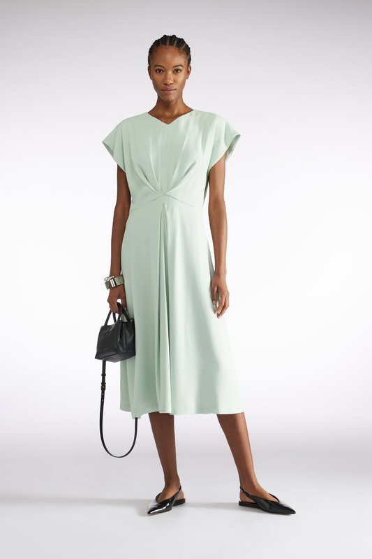 SHORT SLEEVE MIDI DRESS - GLASS