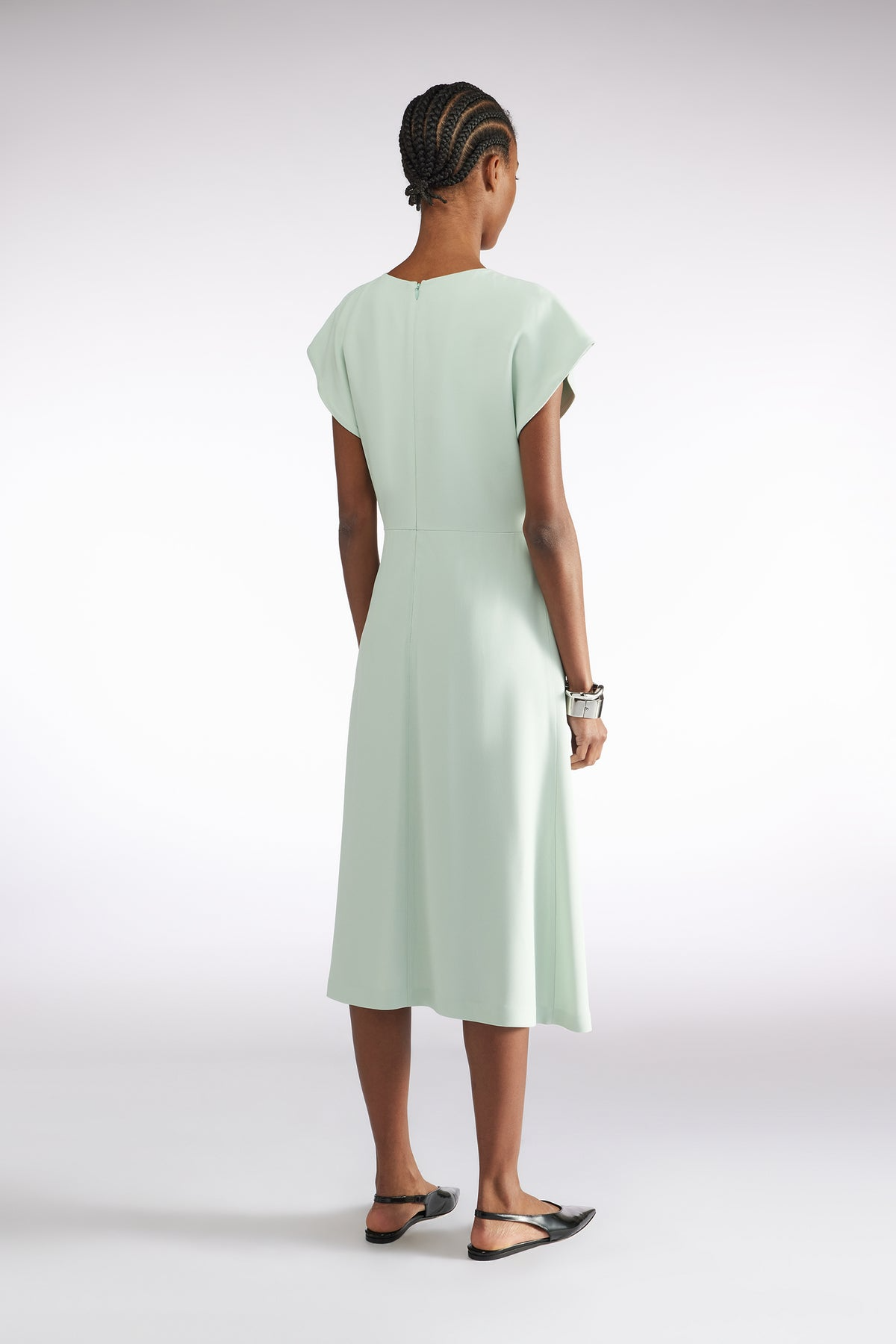 SHORT SLEEVE MIDI DRESS - GLASS