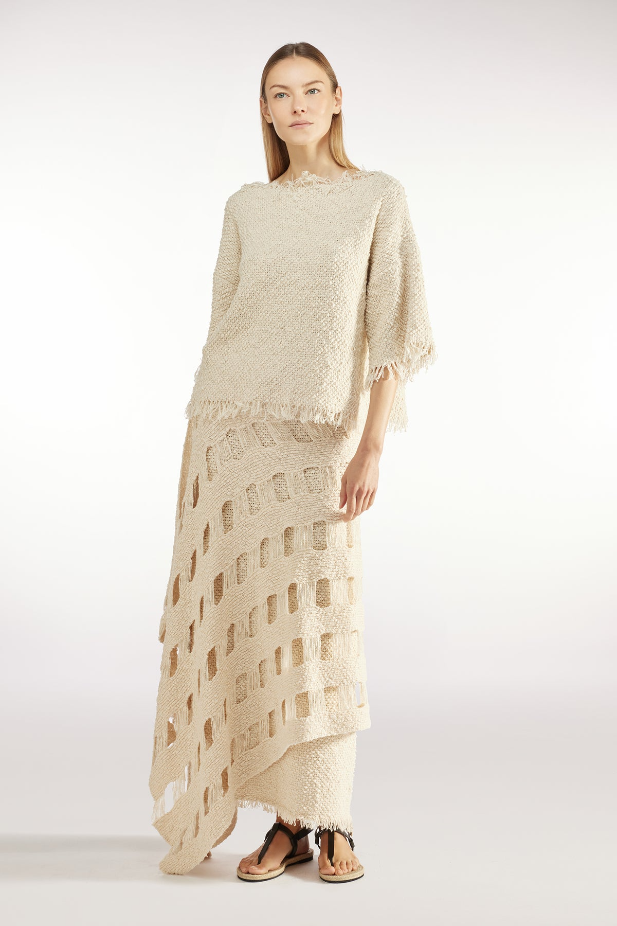 MARTINA COTTON BLEND SWEATER - LUREX POP CORN