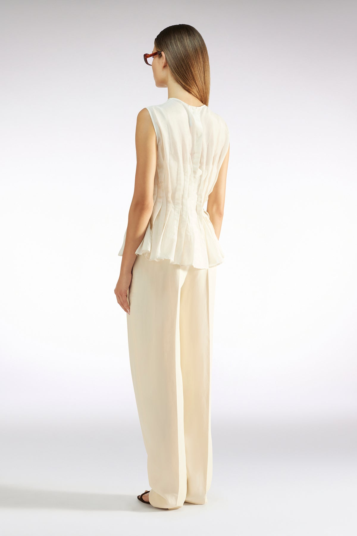 IVONNE PLEATED COTTON SILK TOP - BETHOLL