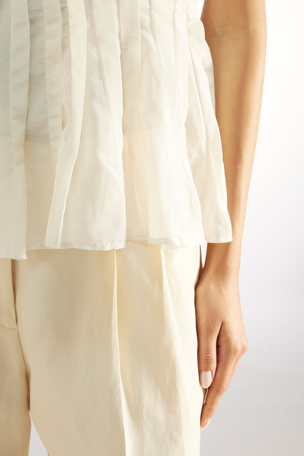 IVONNE PLEATED COTTON SILK TOP - BETHOLL