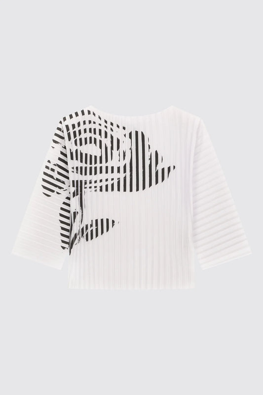 FRIDA PRINTED ROSE TOP - WHITE