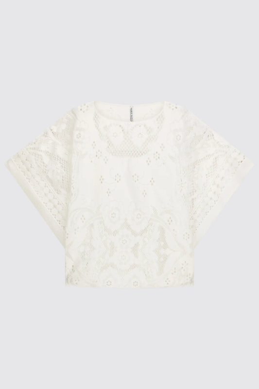 ADELINE COTTON LACE BLOUSE - WHITE