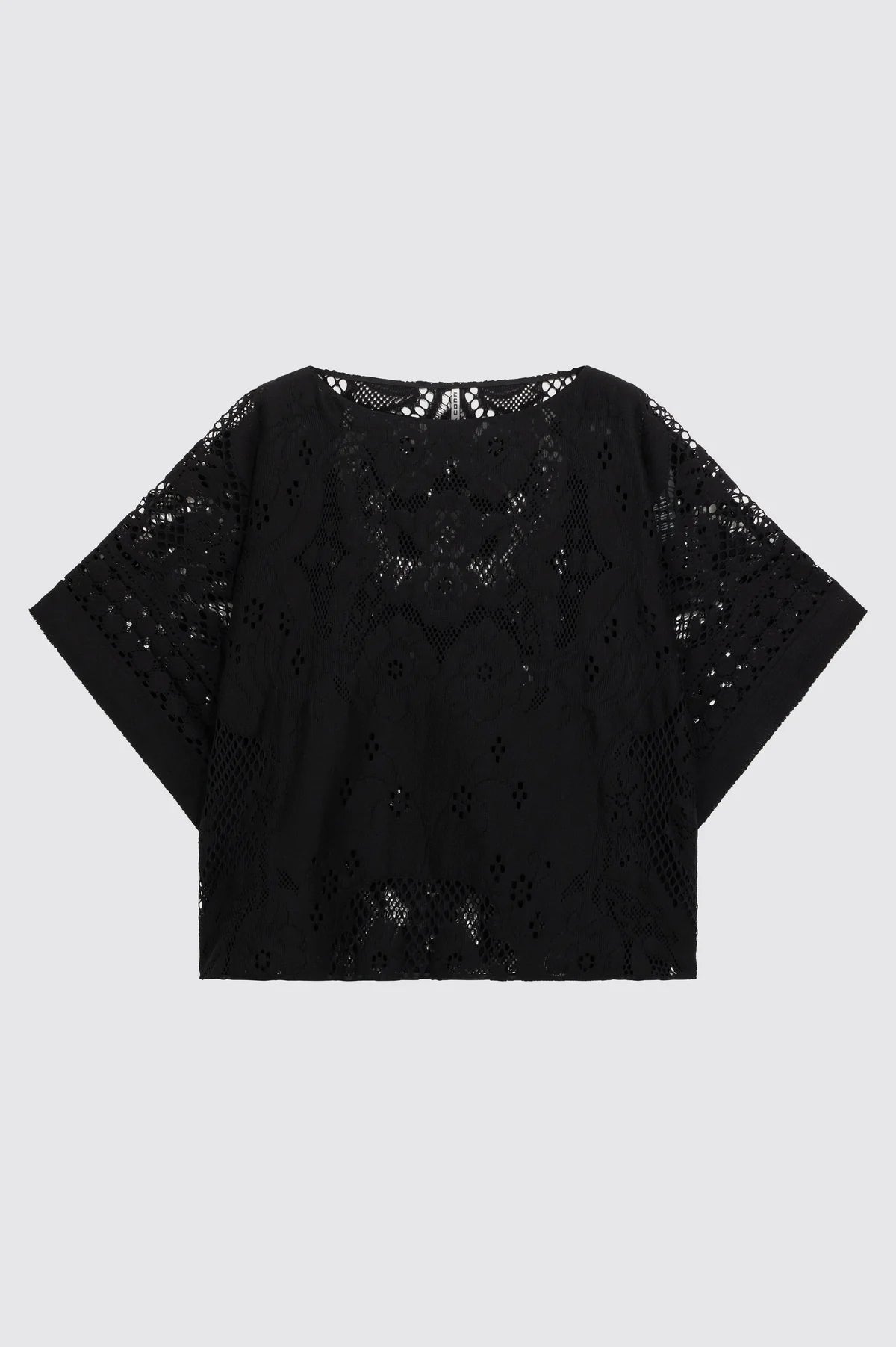 ADELINE COTTON LACE BLOUSE - BLACK