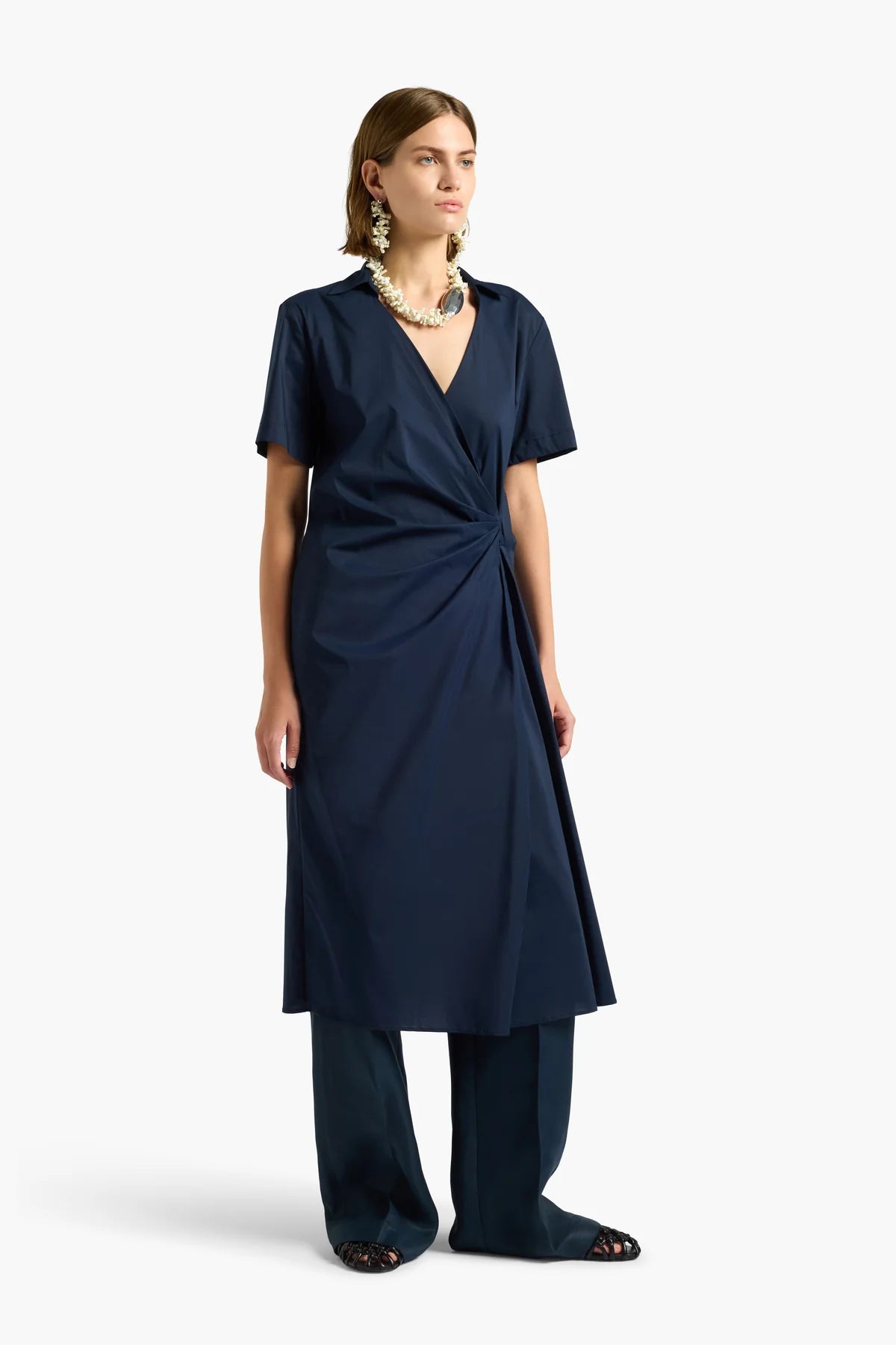 HANNAH MIDI WRAP DRESS - EUCALYPTUS