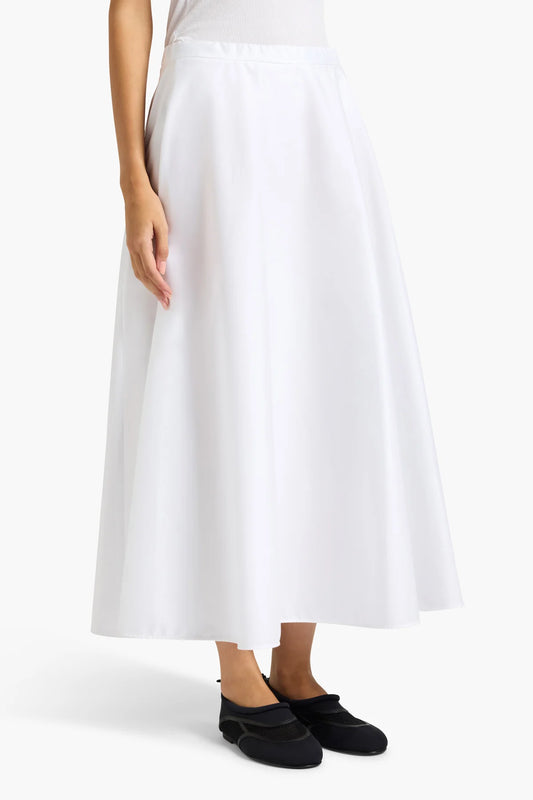NASHIRA LONG PLEATED SKIRT - WHITE