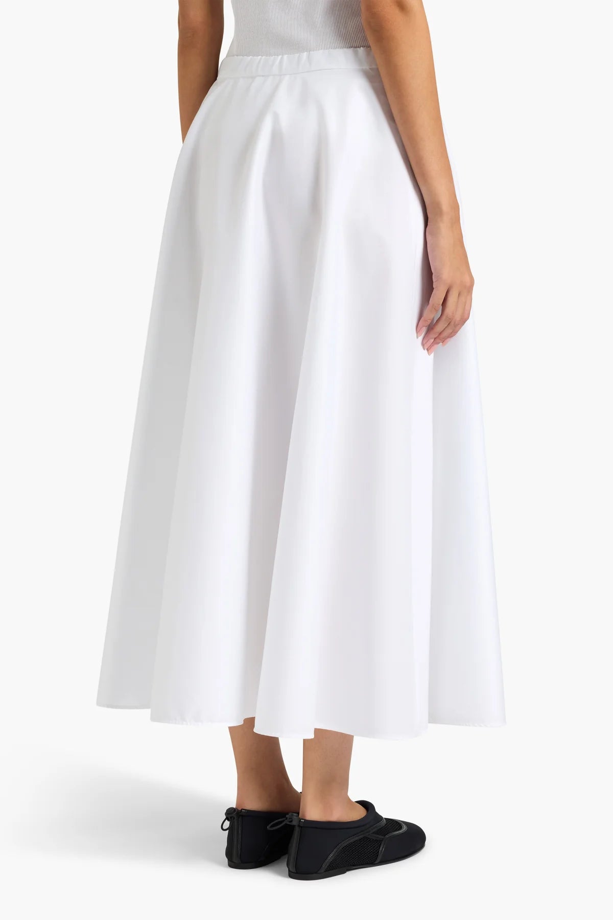 NASHIRA LONG PLEATED SKIRT - WHITE