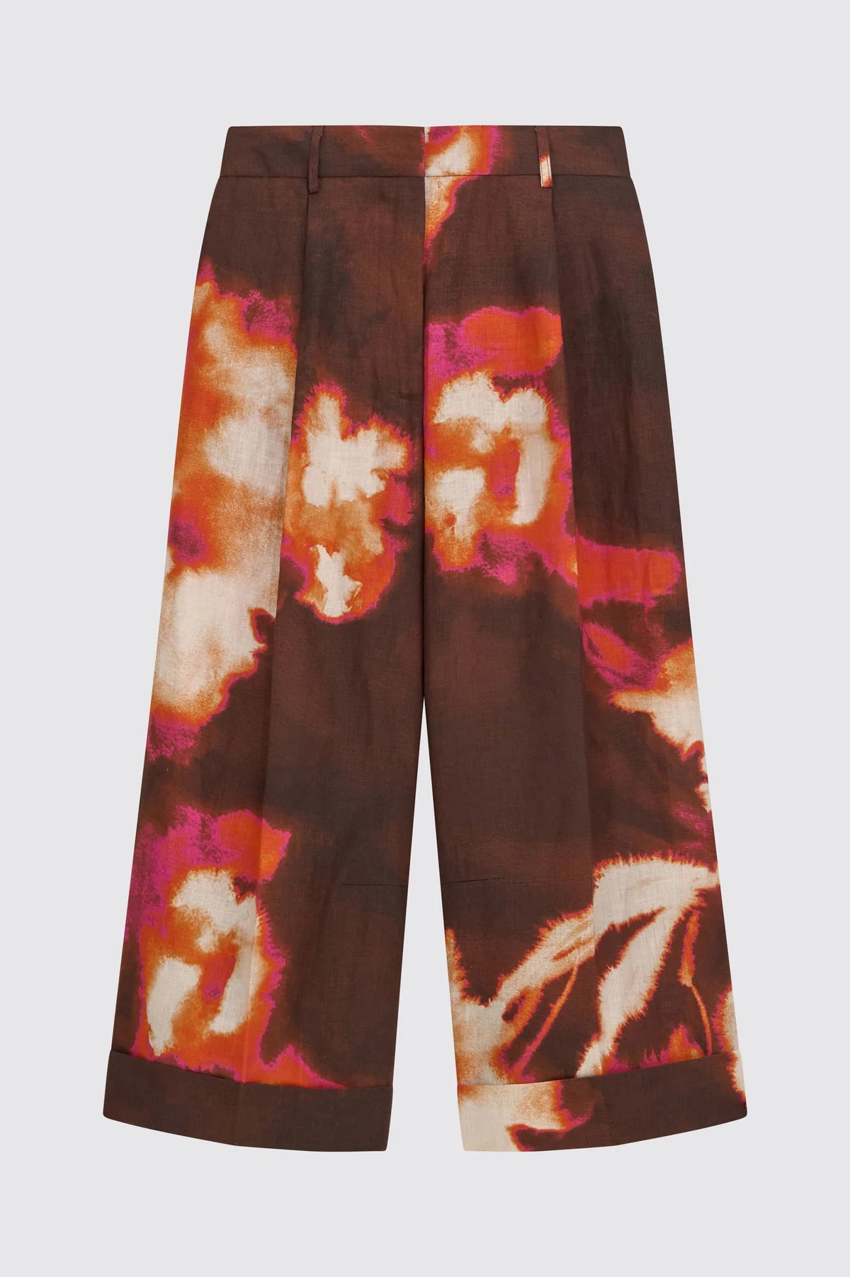 ZACK PRINTED CROPPED TROUSER - BORDEAUX MULTI