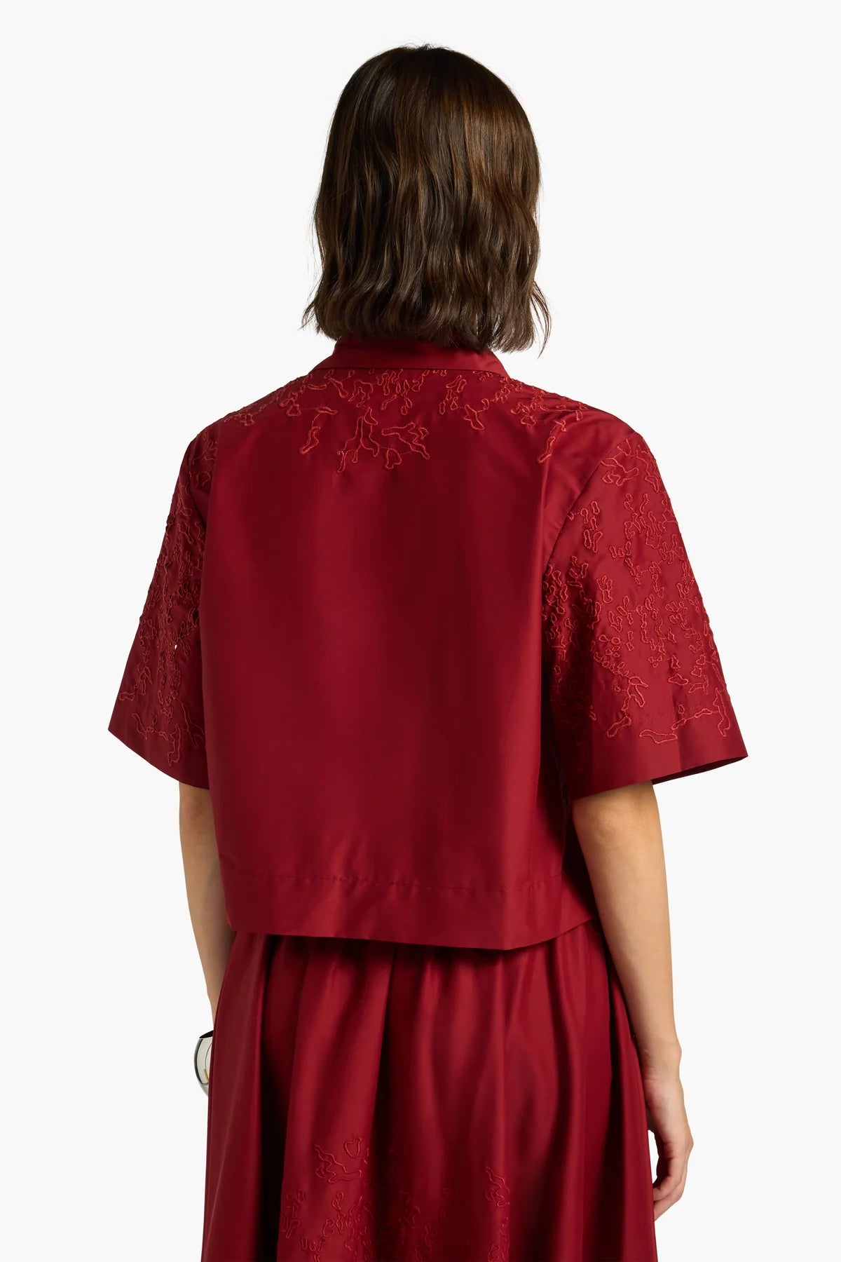 FELICIA EMBROIDERED SHIRT - RED EARTH