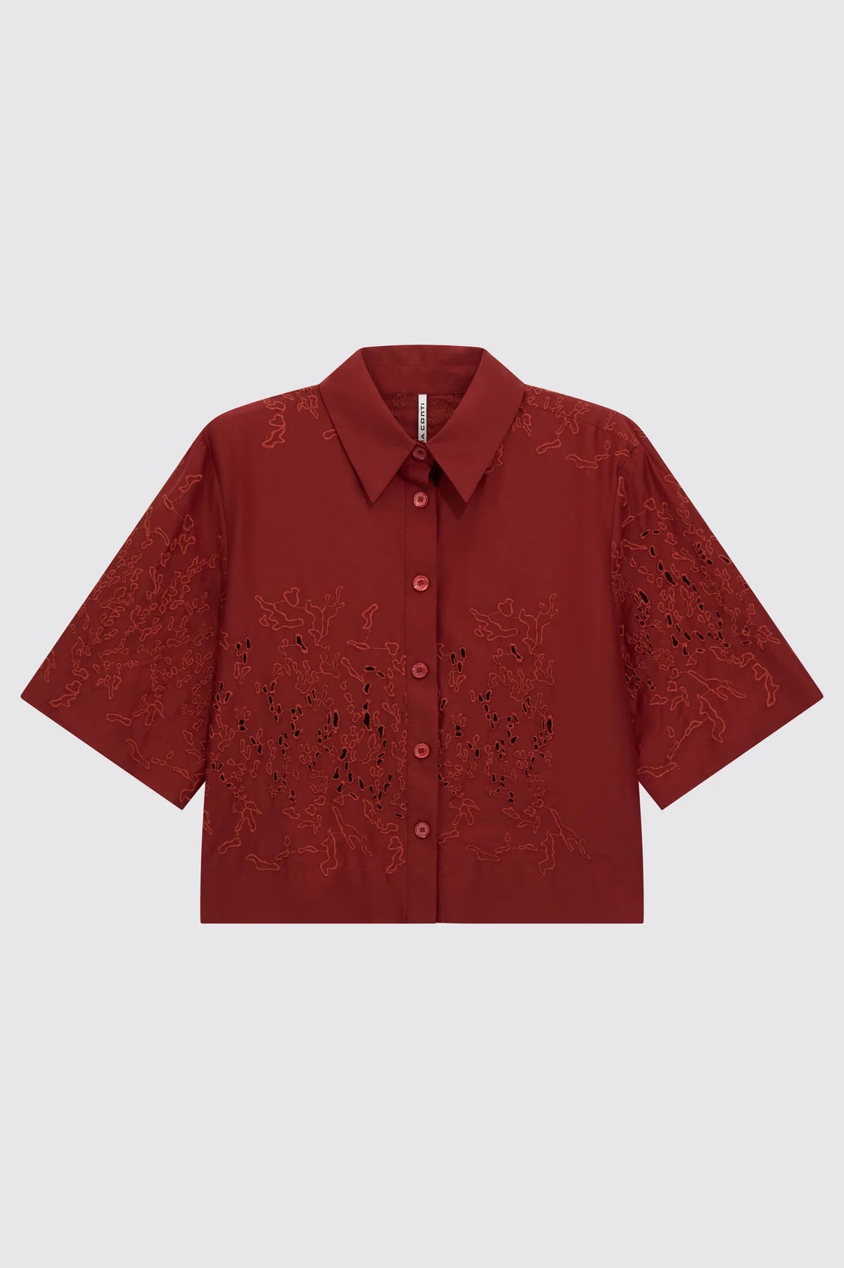 FELICIA EMBROIDERED SHIRT - RED EARTH
