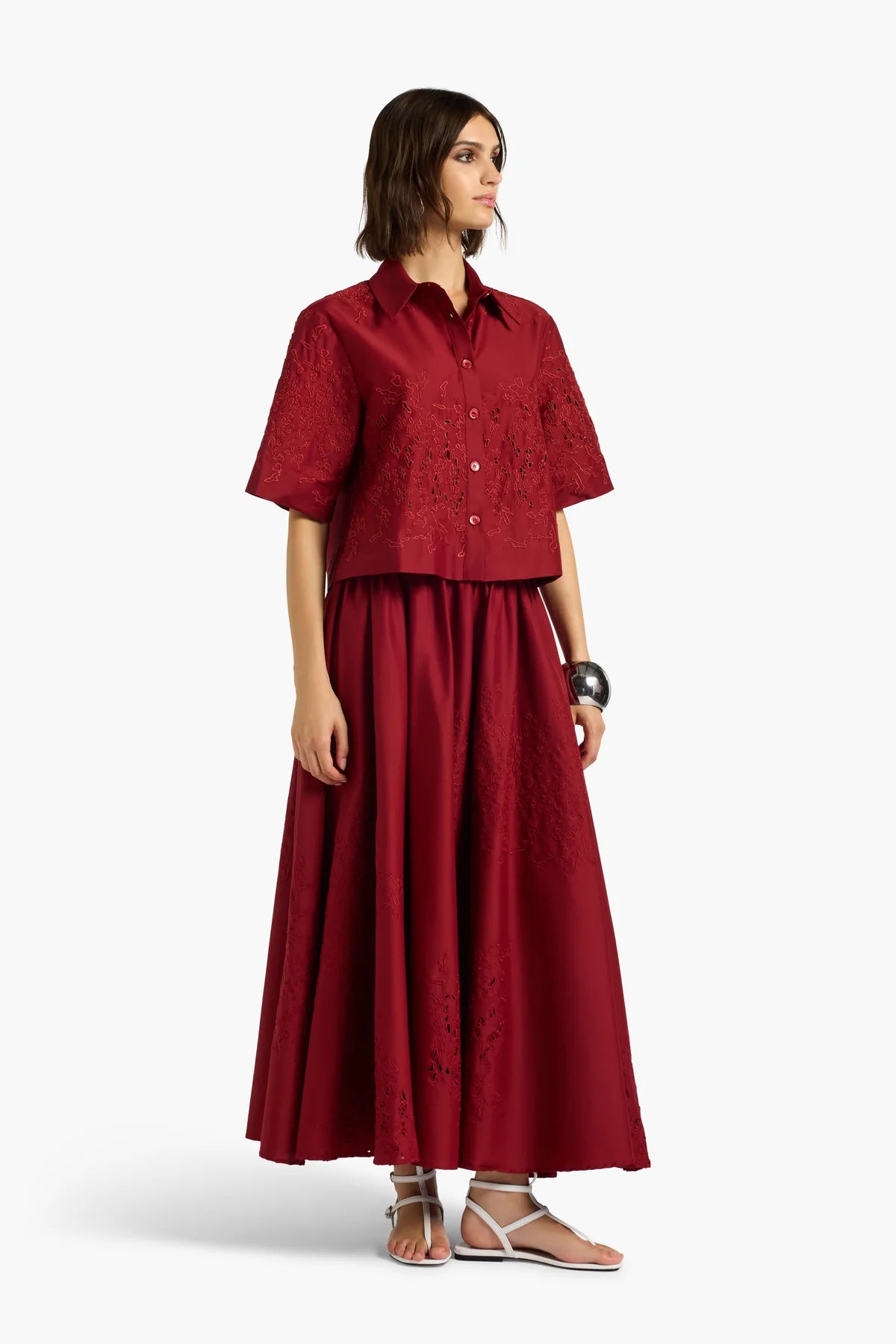 ALDA EMBRPOIDERED SKIRT - RED EARTH