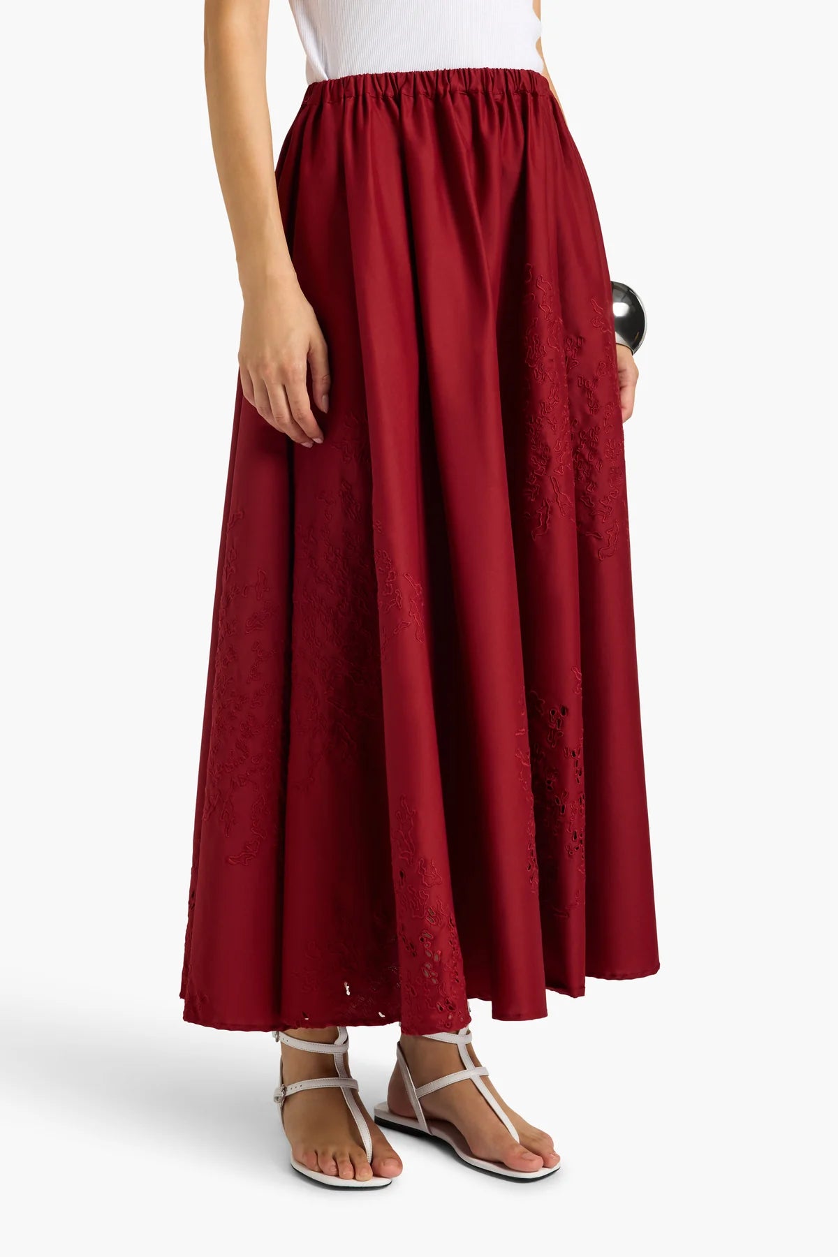 ALDA EMBRPOIDERED SKIRT - RED EARTH