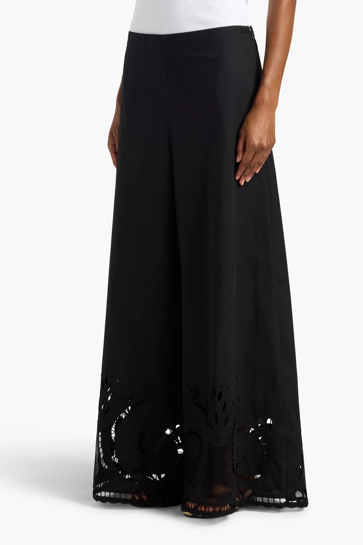 CHARLIE COTTON PALAZZO TROUSER - BLACK