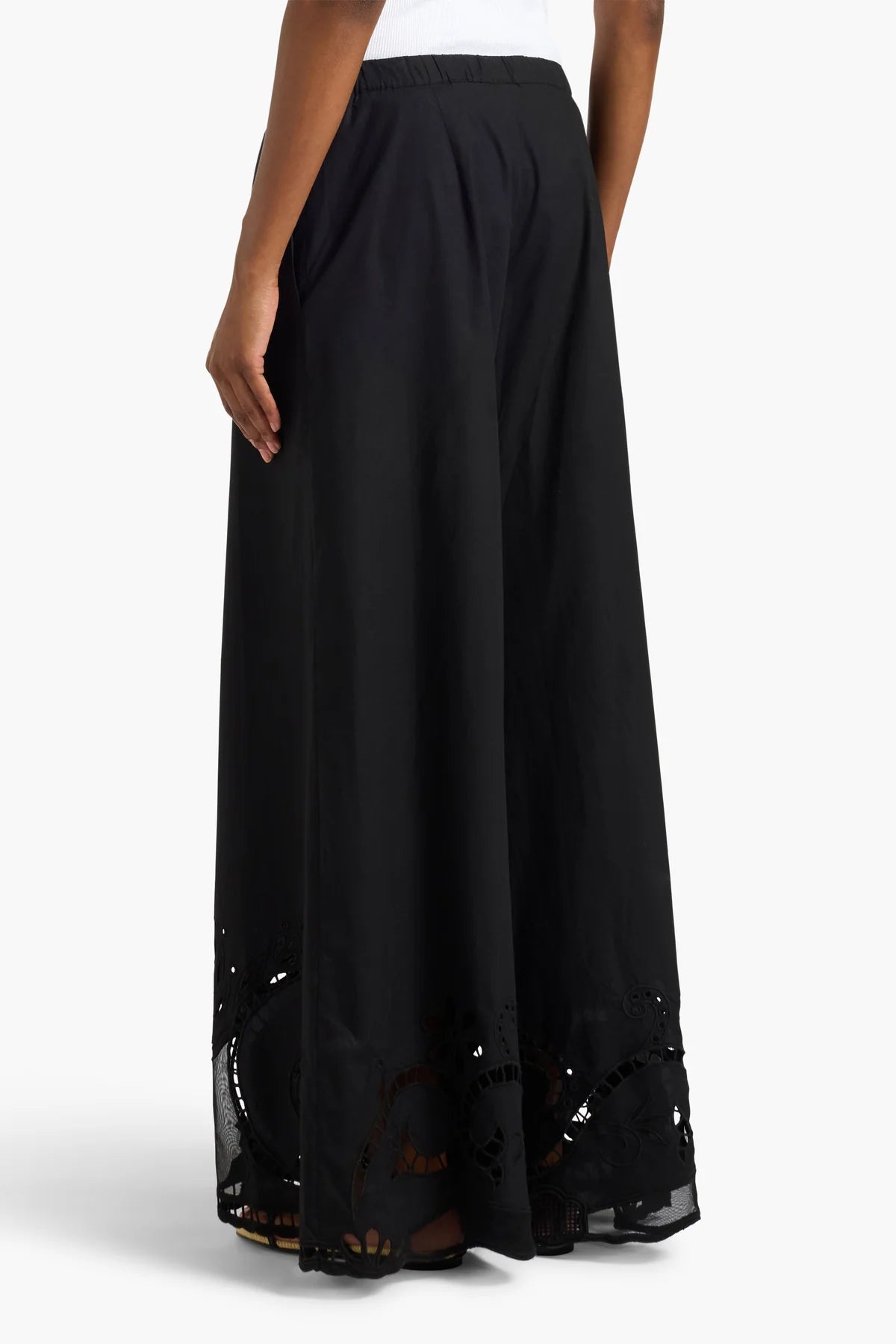 CHARLIE COTTON PALAZZO TROUSER - BLACK