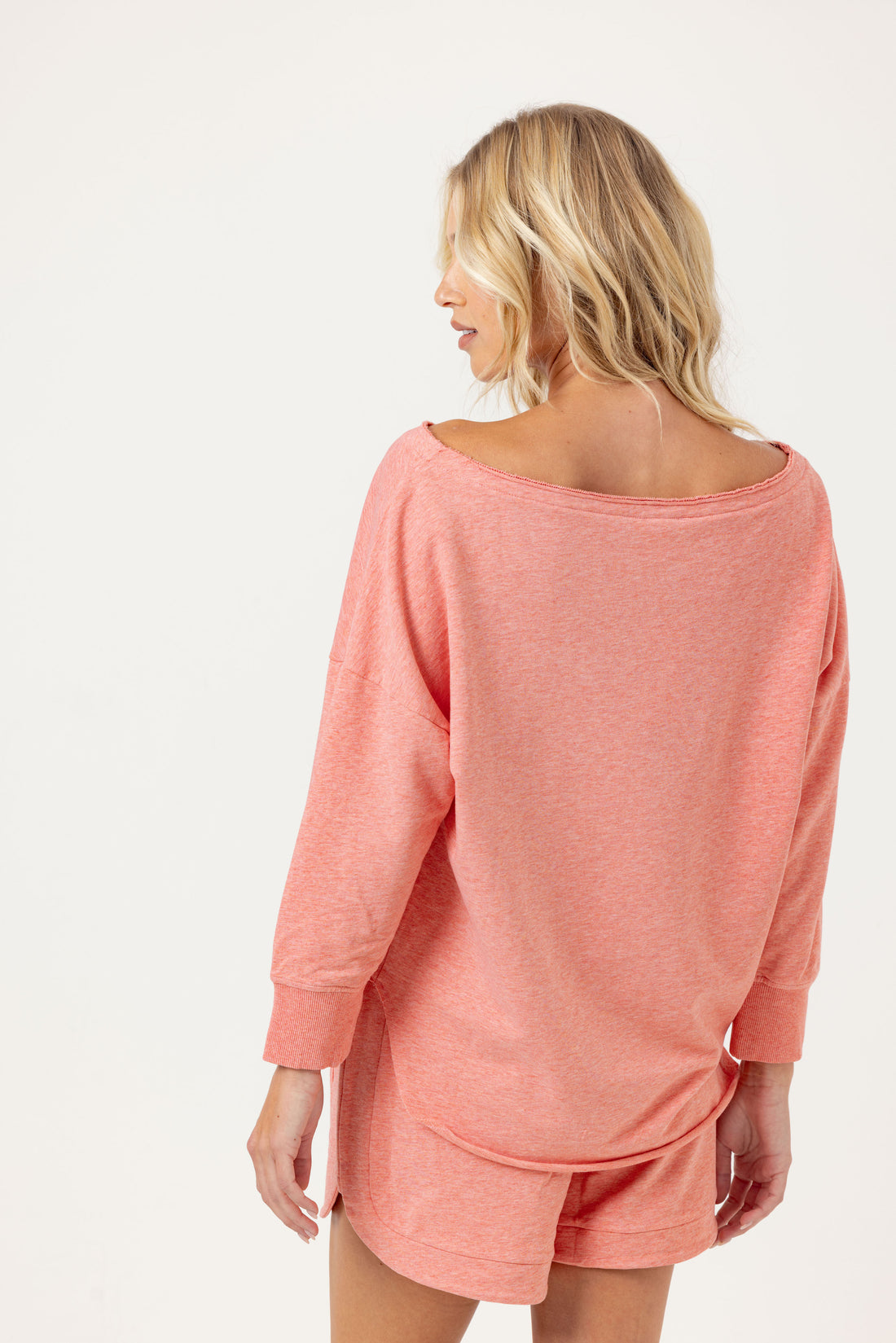 SEENA FRENCH TERRY PULLOVER - CORAL
