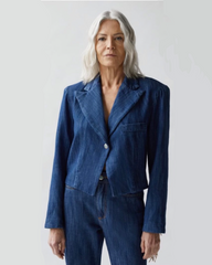 JAPAN DENIM SHORT BLAZER WITH FRINGE