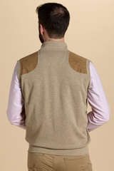OLIVER FULL ZIP VEST - OATMEAL HEATHER