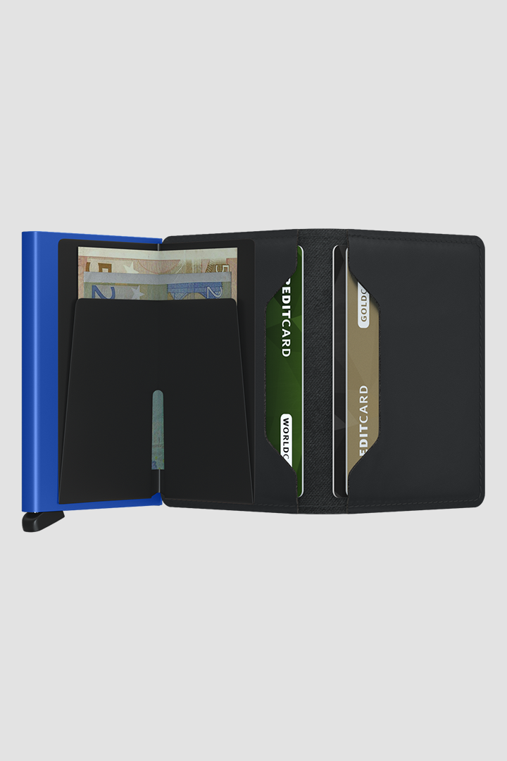 SLIMWALLET -- MATTE BLACK & BLUE