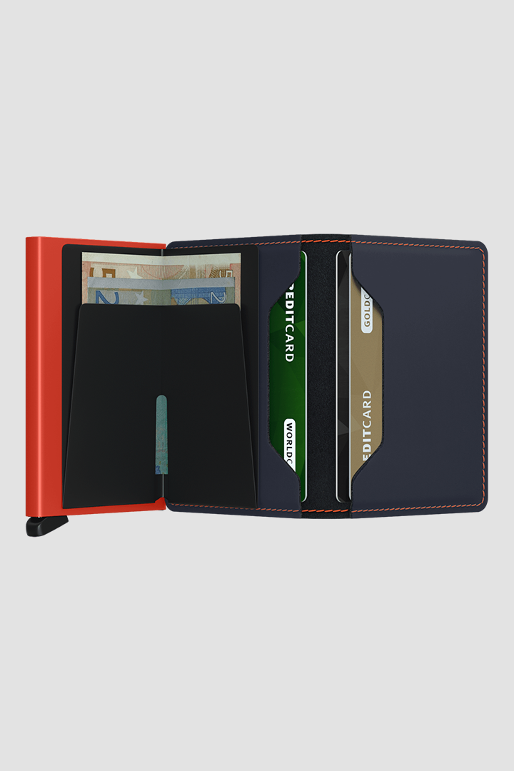 SLIMWALLET - MATTE NIGHT BLUE & ORANGE