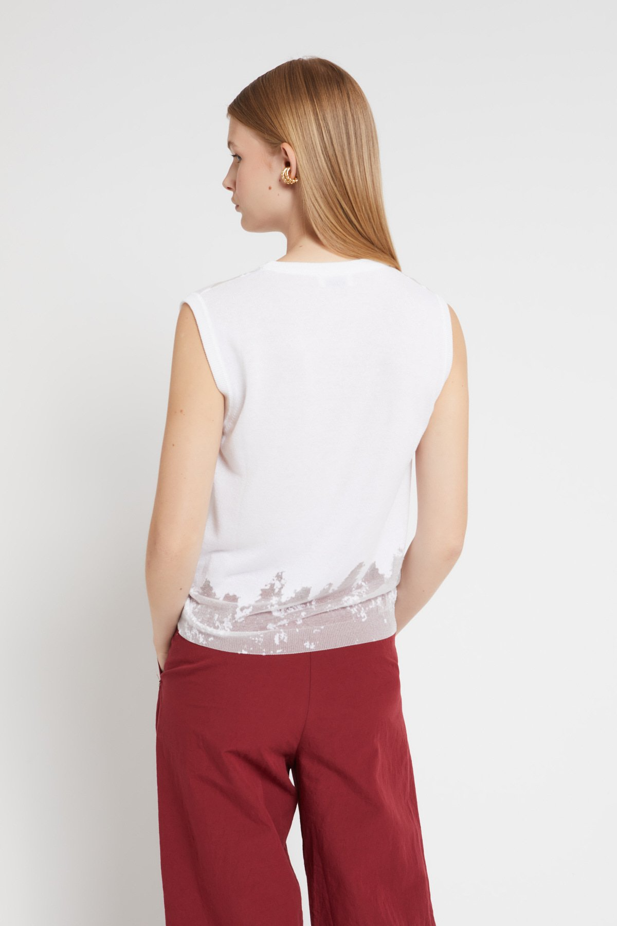 WHITE TRANSPARENT TANK TOP
