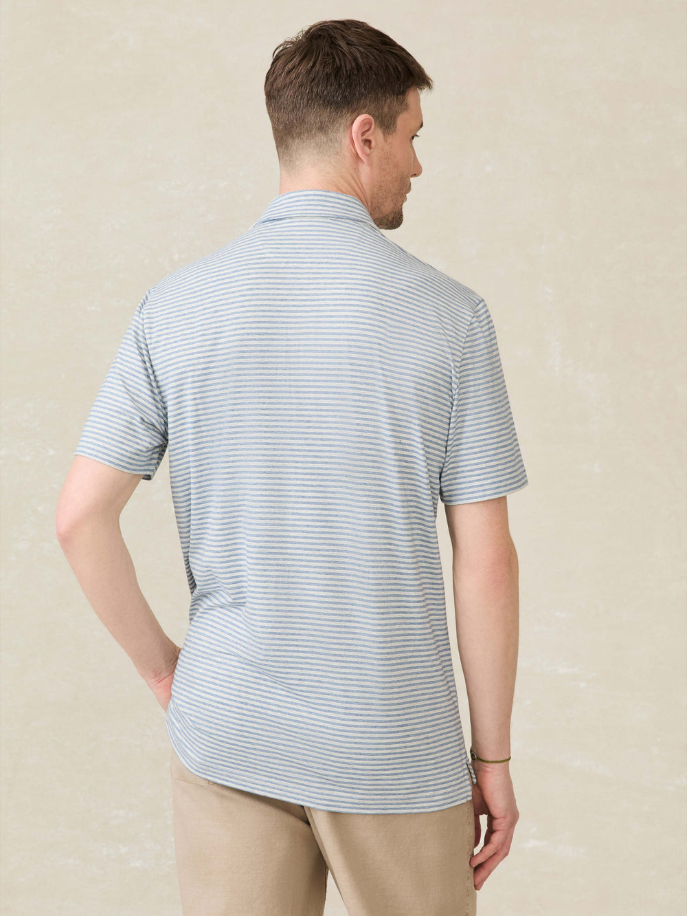 SHORT SLEEVE MOVEMENT POLO - LONG VALLEY STRIPE
