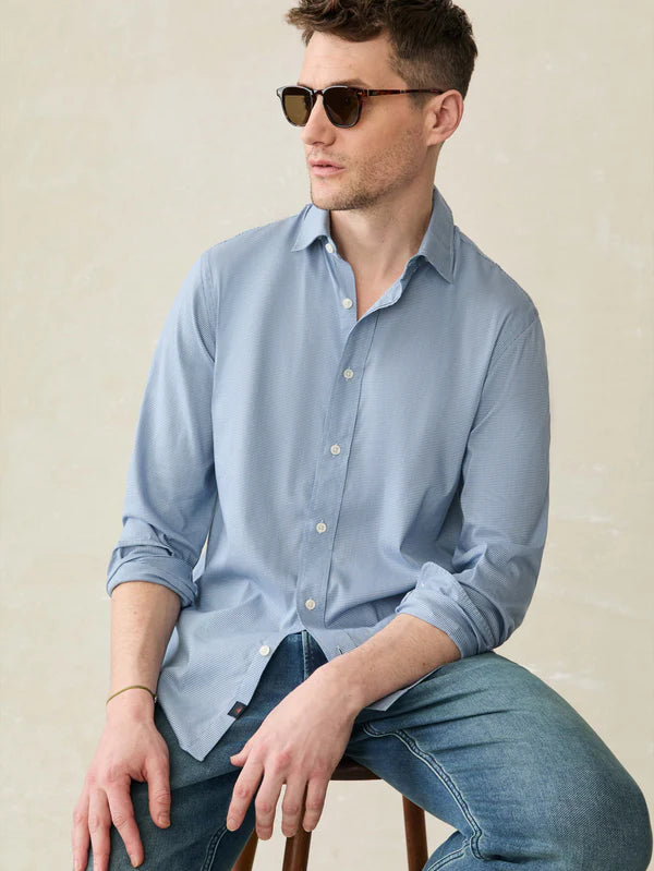 THE MOVEMENT SHIRT - AZURE PINCHECK