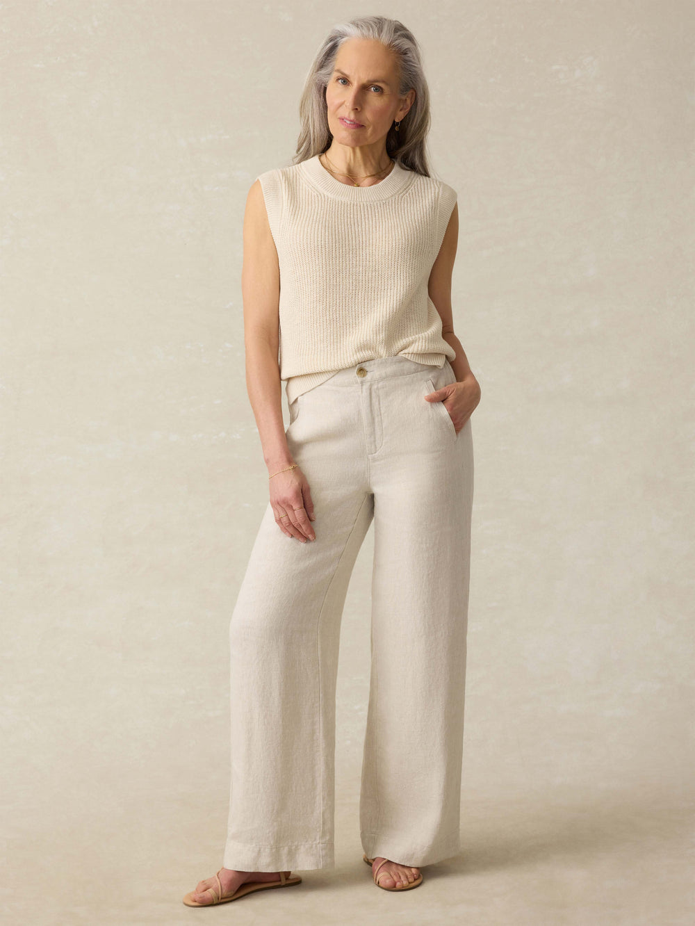MIRAMAR LINEN MINI RUB TANK - SUMMER SAND