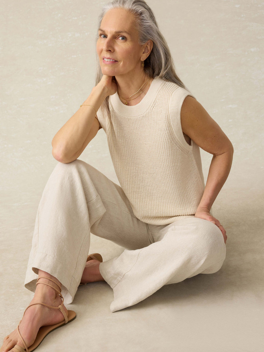 MIRAMAR LINEN MINI RUB TANK - SUMMER SAND