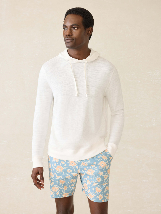 SUNWASHED SLUB HOODIE - WHITE