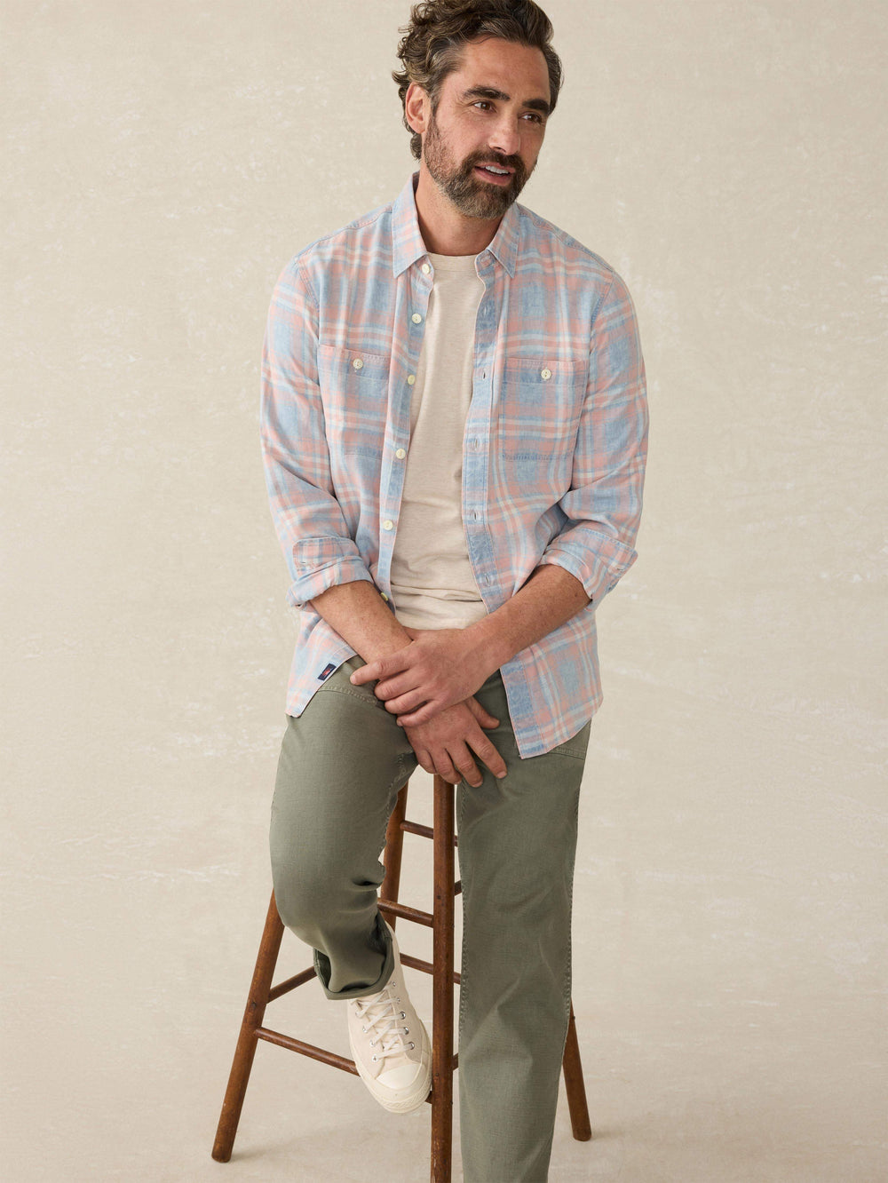 THE TRIED AND TRUE CHAMBRAY WORKSHIRT - CORAL BAY PLAID