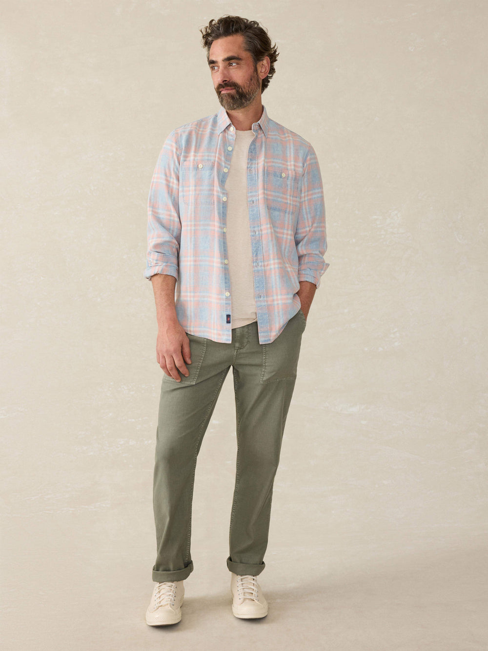 THE TRIED AND TRUE CHAMBRAY WORKSHIRT - CORAL BAY PLAID