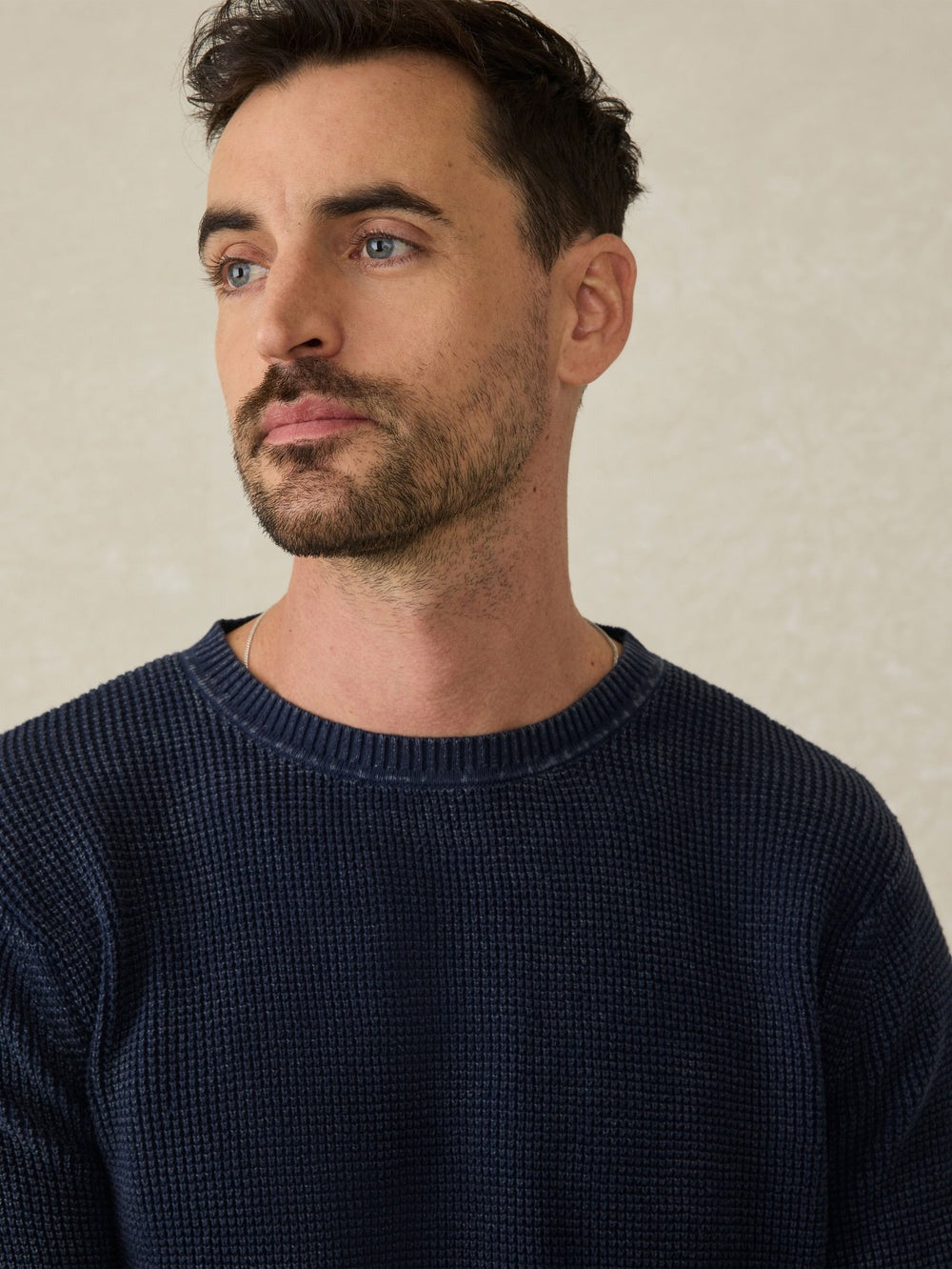 SUNWASHED CREW NECK SWEATER - BLUE NIGHTS