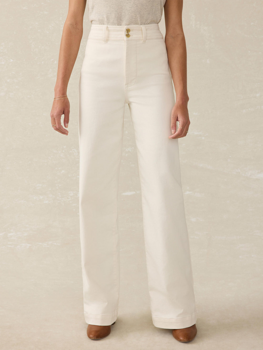STRETCH TERRY HARBOR PANT - EGRET