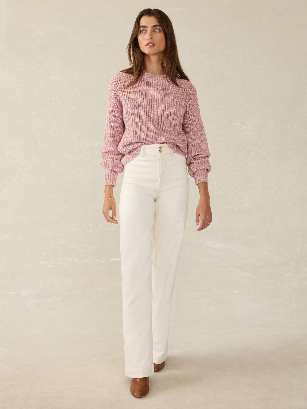 STRETCH TERRY HARBOR PANT - EGRET