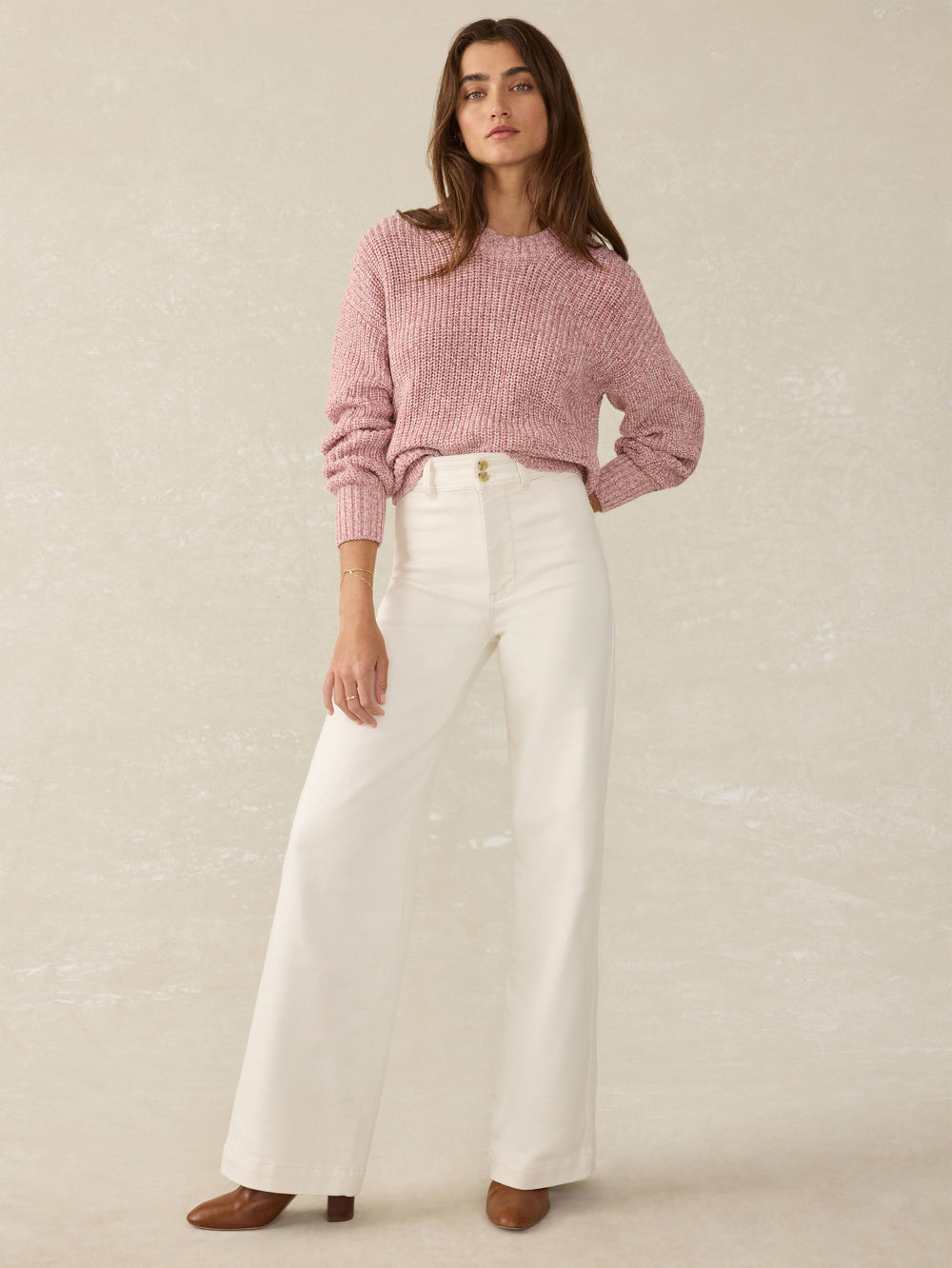 STRETCH TERRY HARBOR PANT - EGRET