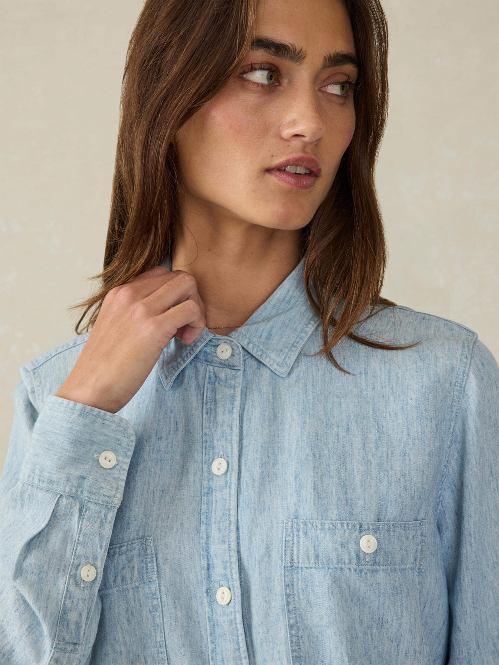 TRIED & TRUE CHAMBRAY CLASSIC SHIRT - MID WASH