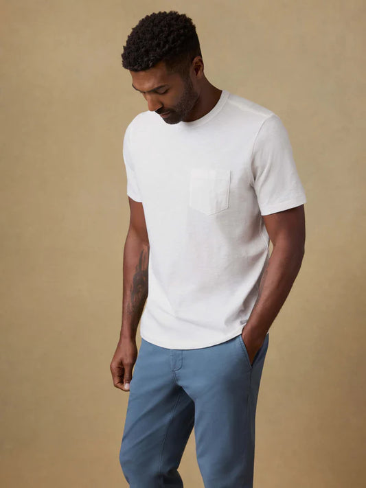 SUNWASHED POCKET TEE - WHITE