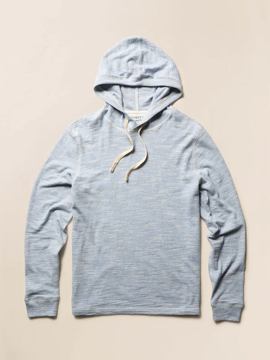 SUNWASHED SLUB HOODIE - BLUE IVORY FEEDER