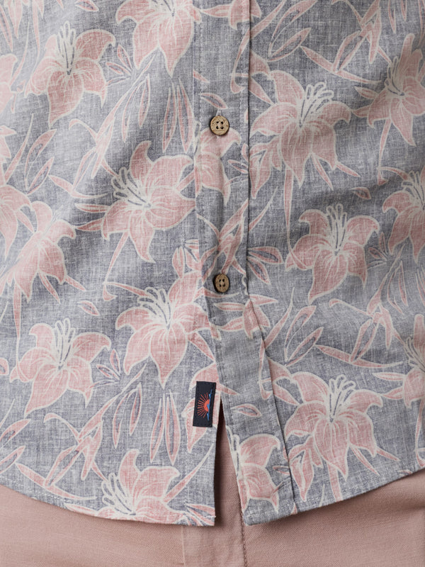 SHORT SLEEVE BREEZE SHIRT - NAVY RED LOTUS