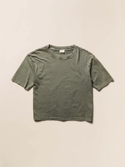 RECYCLED COTTON VINTAGE TEE - ISLAND OLIVE