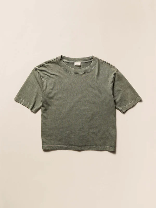RECYCLED COTTON VINTAGE TEE - ISLAND OLIVE