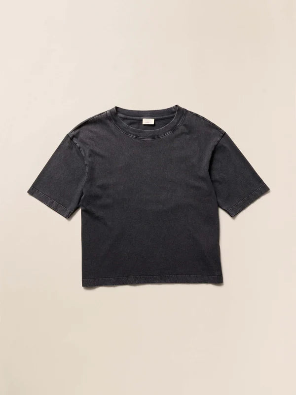 RECYCLED COTTON VINTAGE TEE - WASHED BLACK