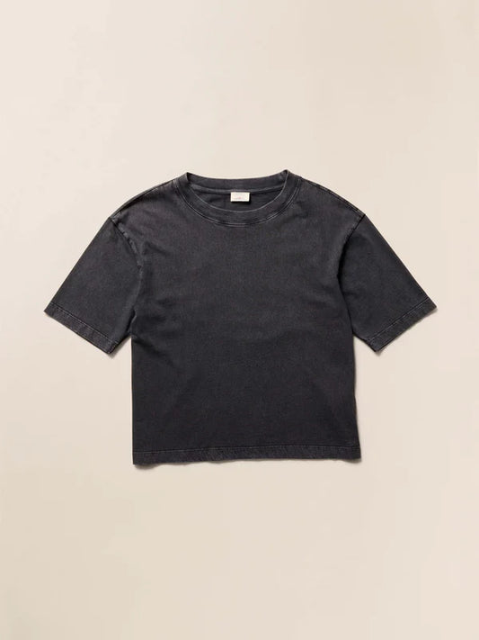 RECYCLED COTTON VINTAGE TEE - WASHED BLACK