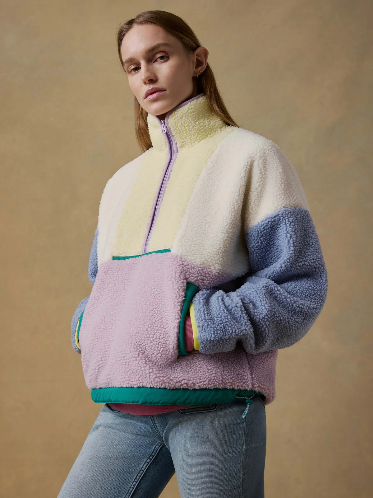 FIRESIDE FLEECE PULLOVER - PASTEL SUNSET