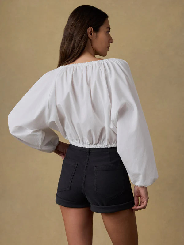 COASTAL POPLIN NERA TOP - WHITE