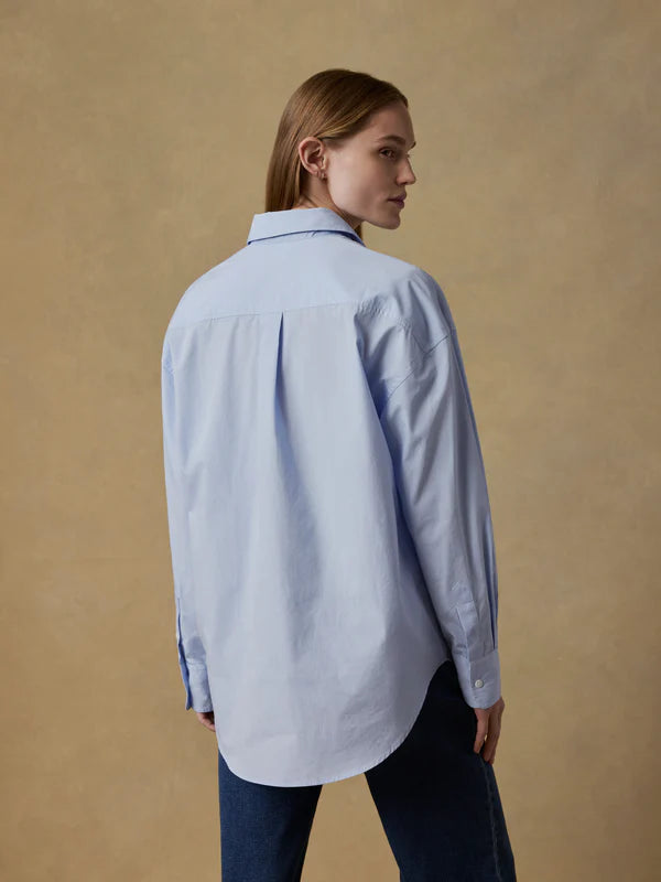 COASTAL POPLIN RELAXED SHIRT - BLUE CURRENT